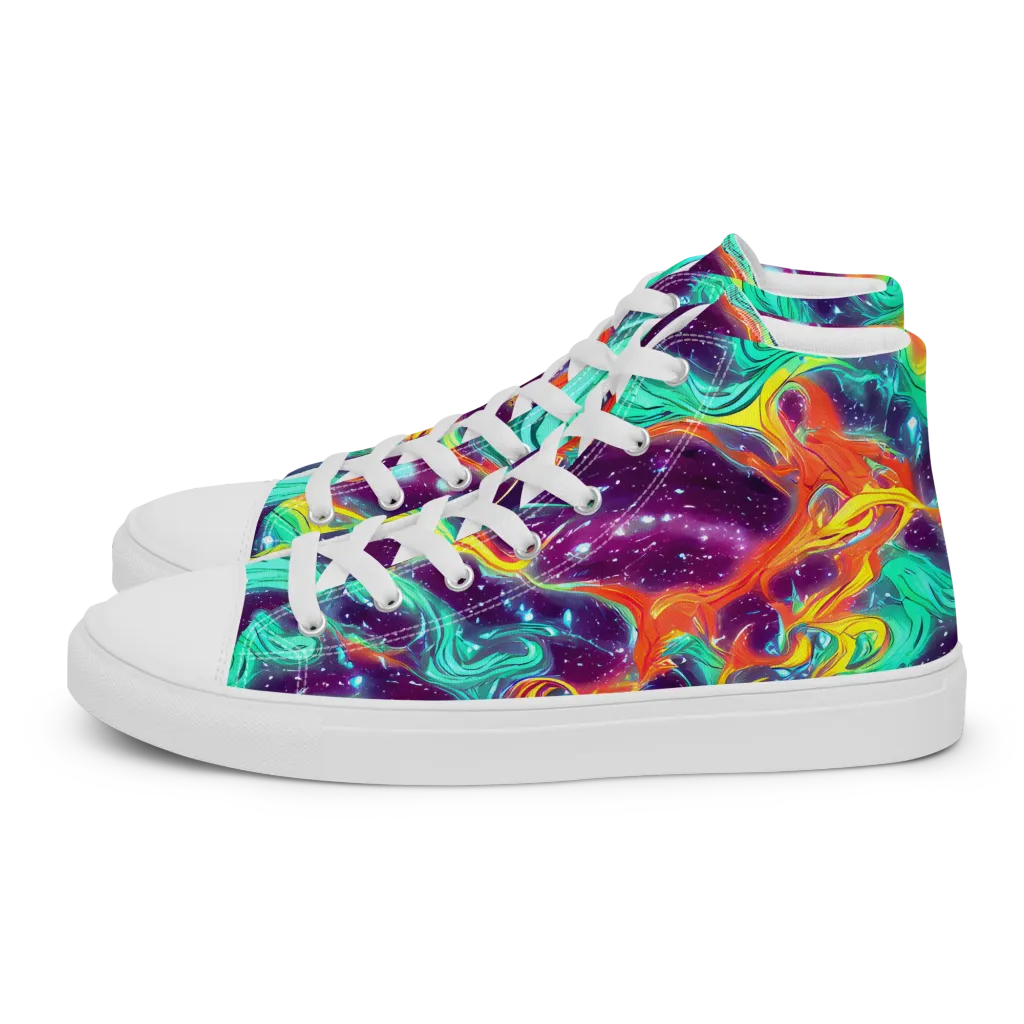 Astral Afterglow on Women's High Top Canvas Shoes — Left