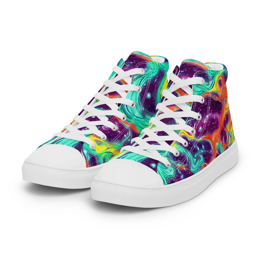 Astral Afterglow on Women's High Top Canvas Shoes — Left Front