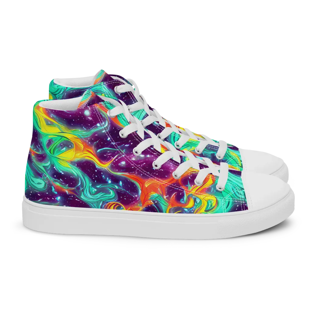 Astral Afterglow on Women's High Top Canvas Shoes — Right