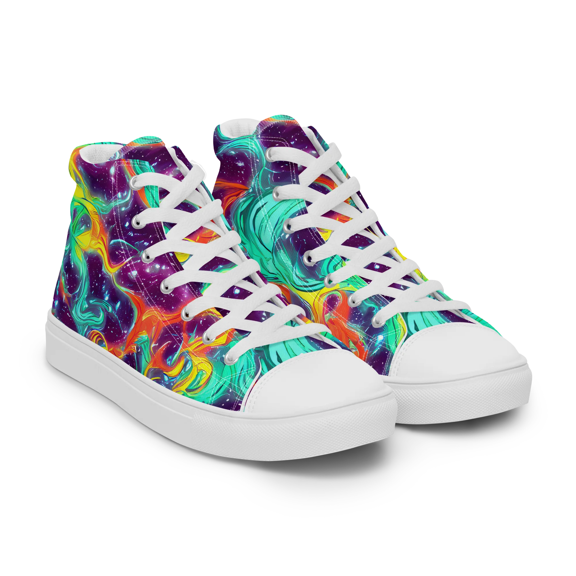 Astral Afterglow on Women's High Top Canvas Shoes — Right Front