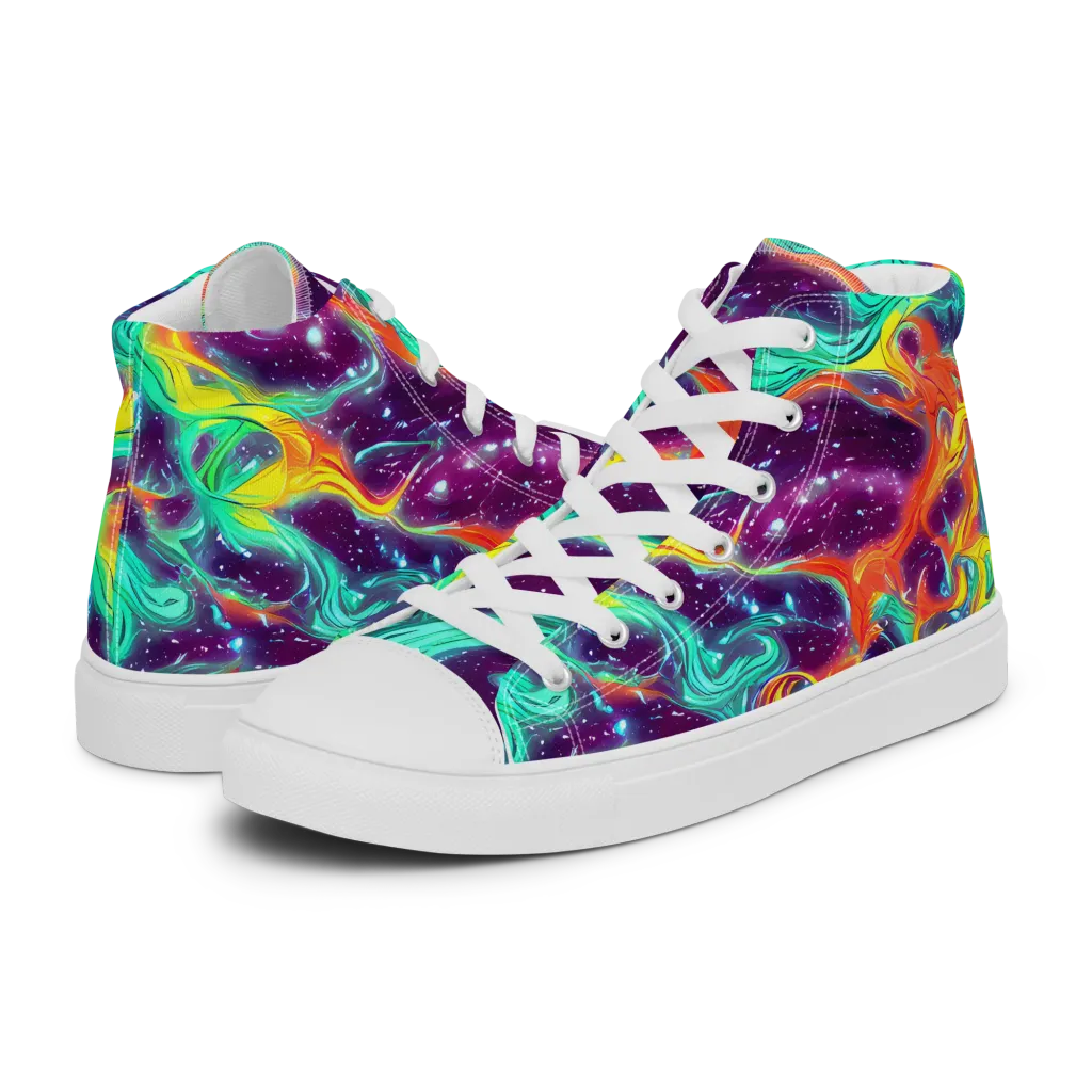 Astral Afterglow on Women's High Top Canvas Shoes — Left