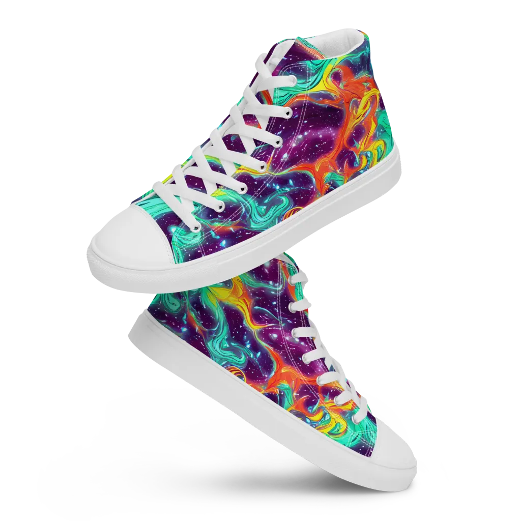 Astral Afterglow on Women's High Top Canvas Shoes — Front