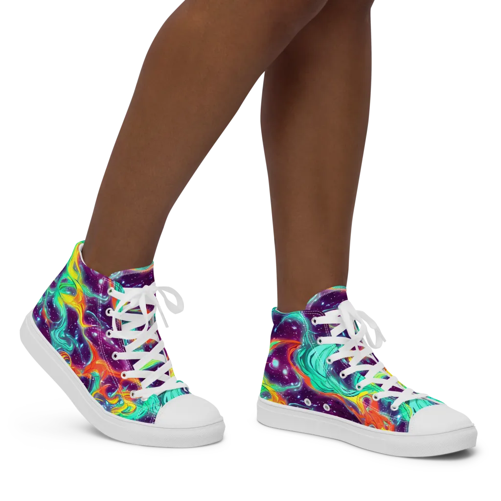 Astral Afterglow on Women's High Top Canvas Shoes — Right