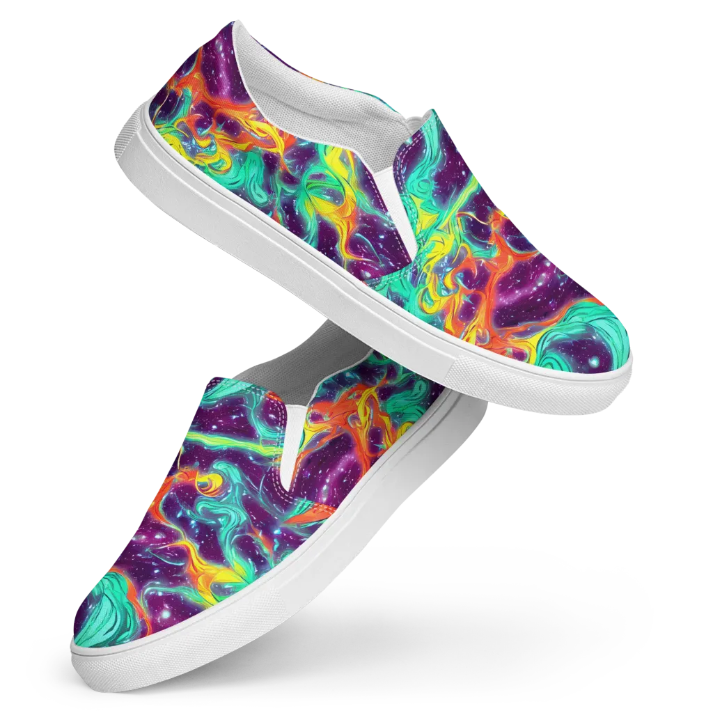 Astral Afterglow on Women's Slip-On Canvas Shoes — Front