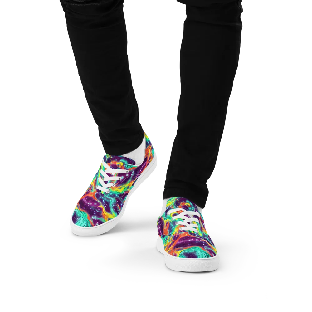Astral Afterglow on Men's Lace-Up Canvas Shoes — Front