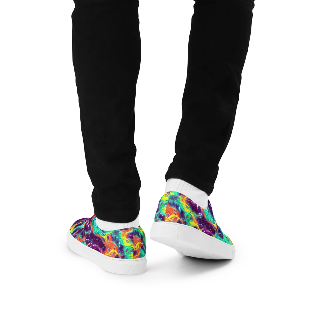 Astral Afterglow on Men's Lace-Up Canvas Shoes — Back