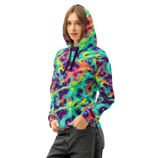 Astral Afterglow on a Cotton Hoodie