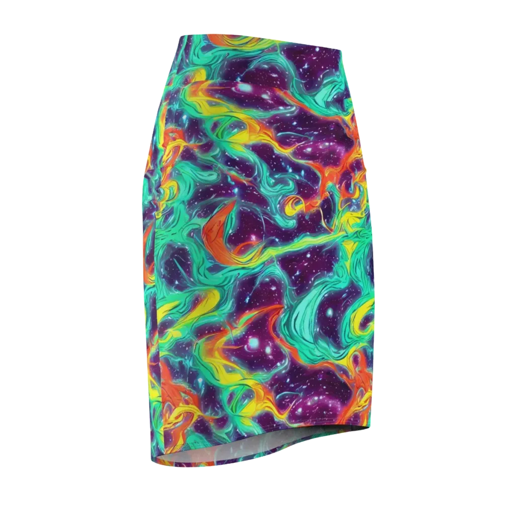 Astral Afterglow on Pencil Skirt — Front Side
