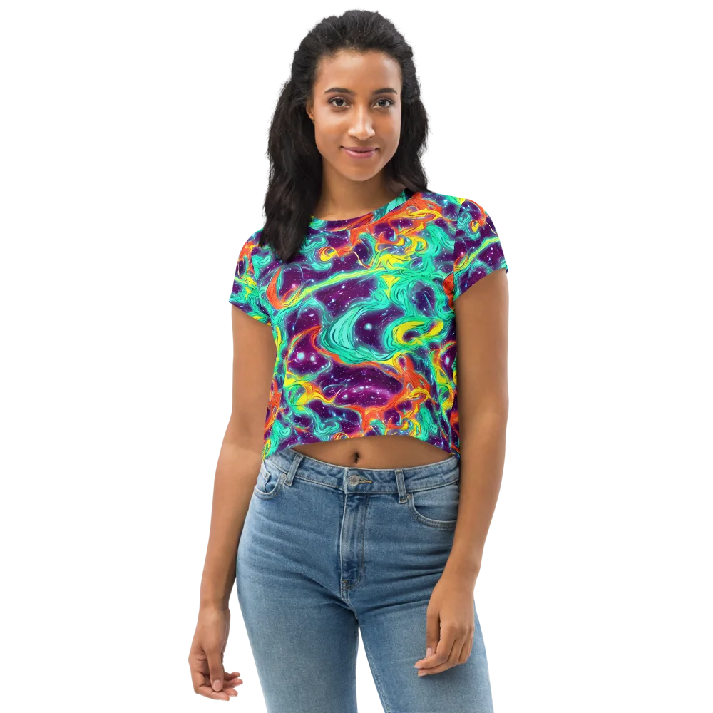 Astral Afterglow on Crop Tee — Front