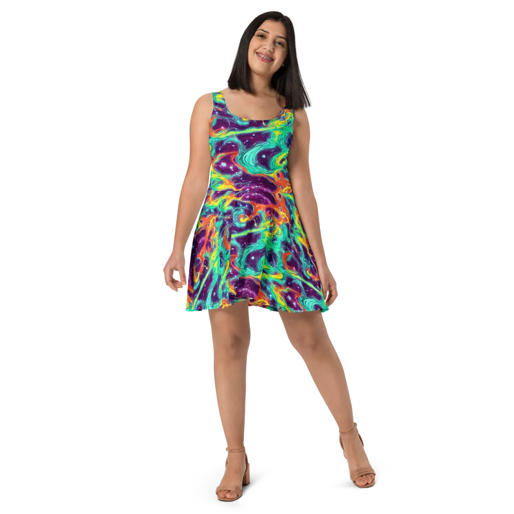 Astral Afterglow on Skater Dress — Front