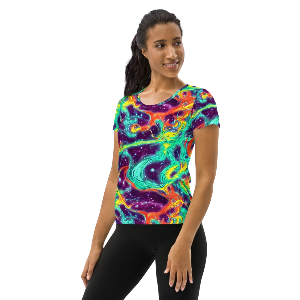 Astral Afterglow on Women's Athletic T-Shirt — Left