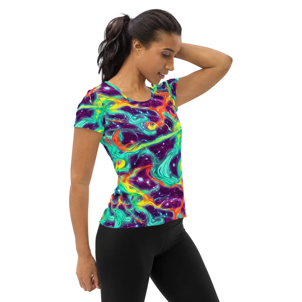 Astral Afterglow on Women's Athletic T-Shirt — Right