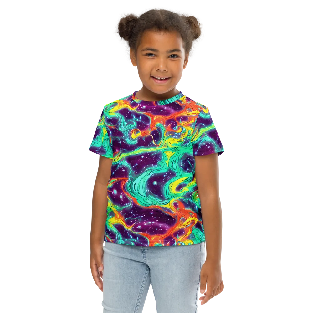 Astral Afterglow on Kids Crew Neck T-Shirt — Front