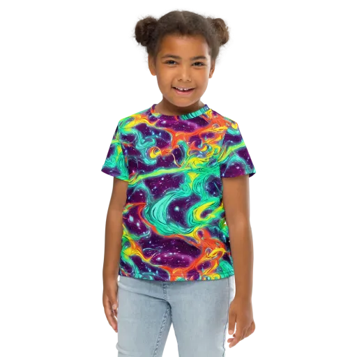 Astral Afterglow on a Kids Crew Neck T-Shirt