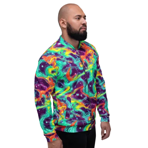 Astral Afterglow on a Bomber Jacket
