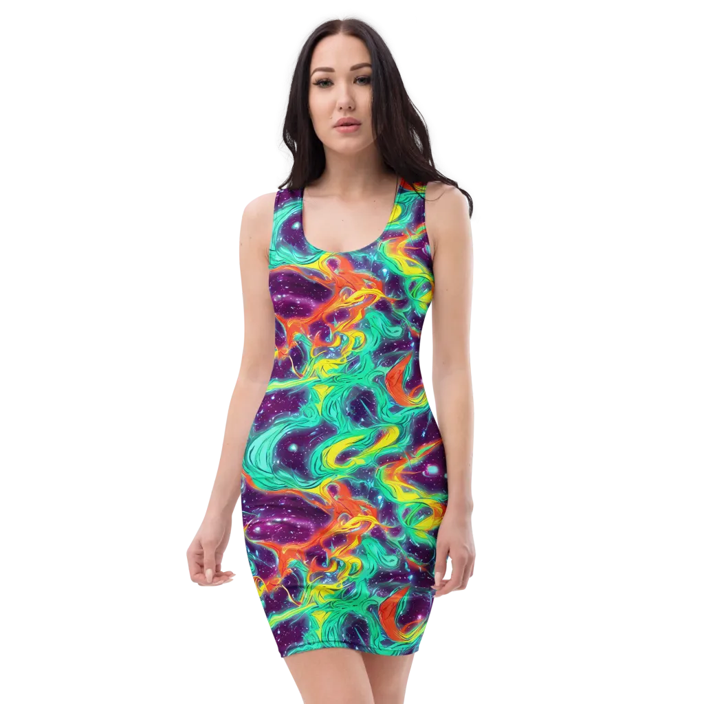 Astral Afterglow on Bodycon Dress — Front