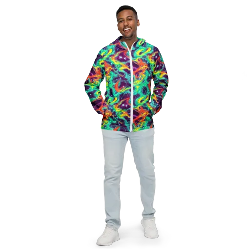 Astral Afterglow on a Men's Windbreaker