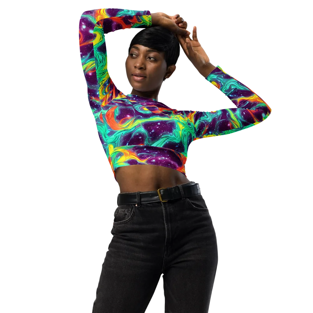 Astral Afterglow on Long Sleeve Crop Top — Front