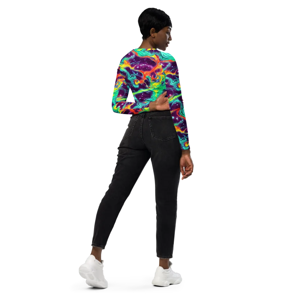 Astral Afterglow on Long Sleeve Crop Top — Right Back
