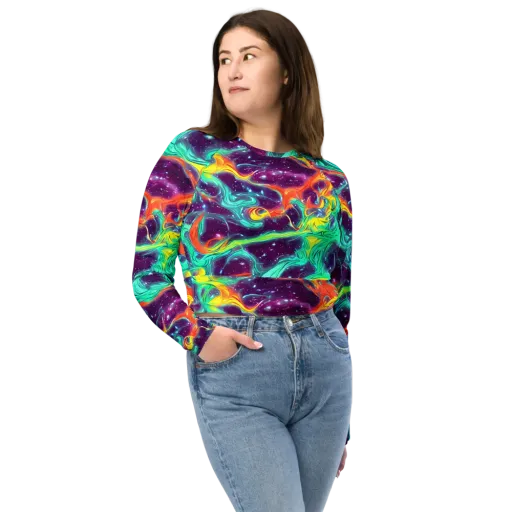Astral Afterglow on a Long Sleeve Crop Top