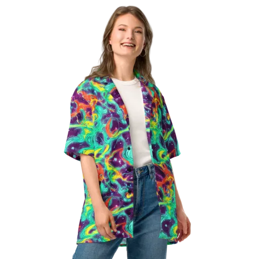 Astral Afterglow on a Button Shirt