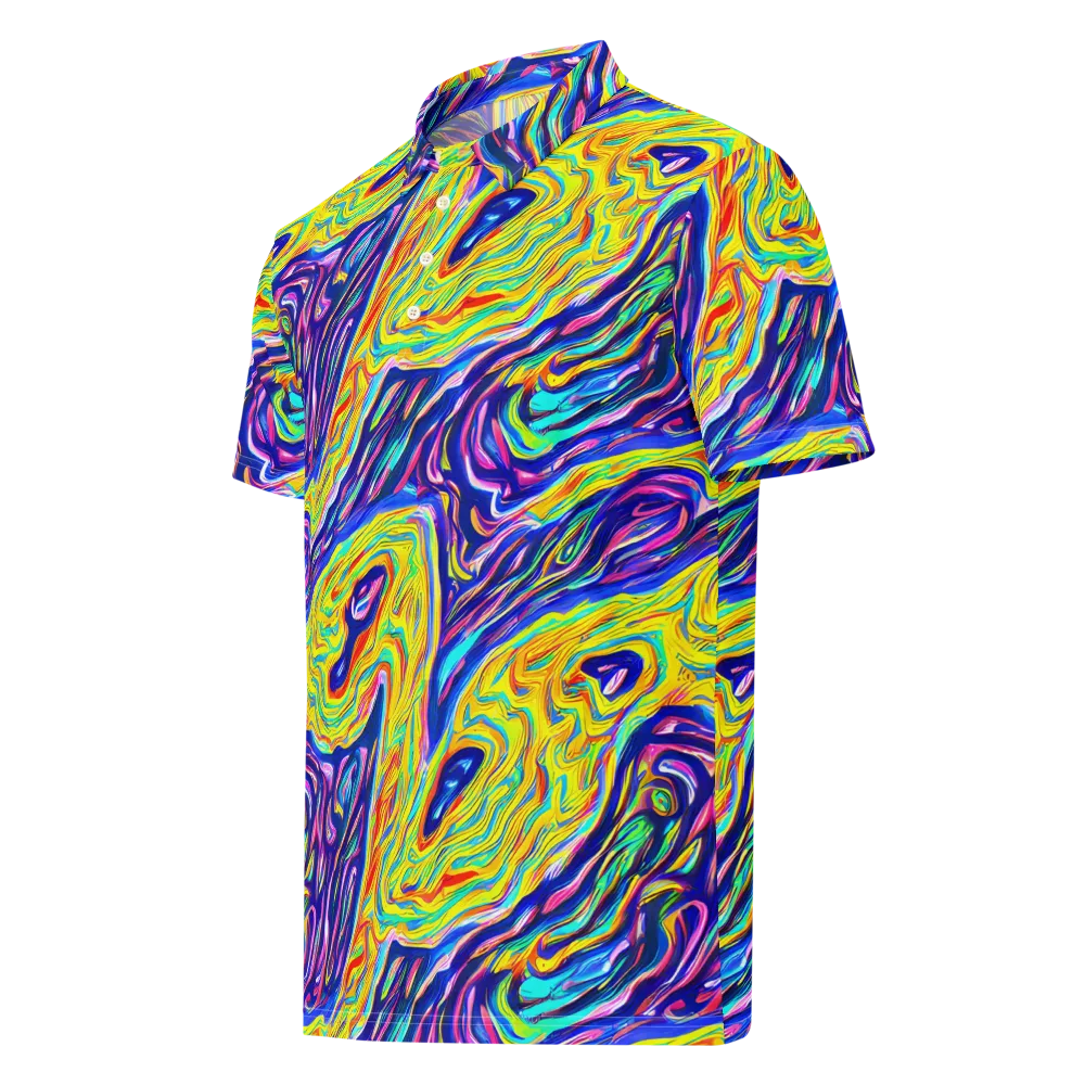 Kaleidoscope Current on Men's Slim Fit Polo Shirt — Left Front