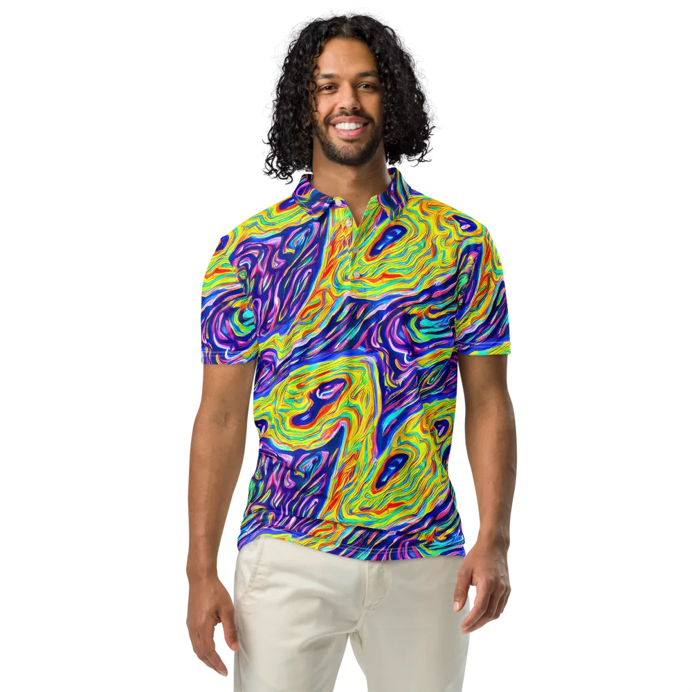 Kaleidoscope Current on Men's Slim Fit Polo Shirt — Front