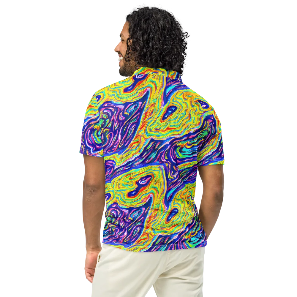 Kaleidoscope Current on Men's Slim Fit Polo Shirt — Back