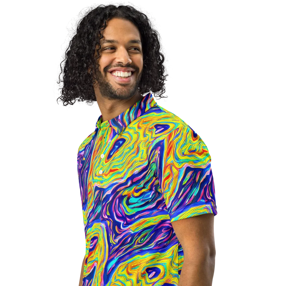Kaleidoscope Current on Men's Slim Fit Polo Shirt — Left Front