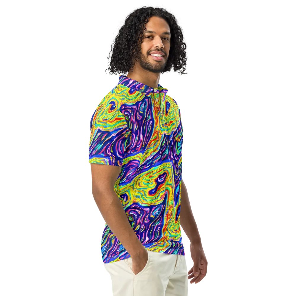 Kaleidoscope Current on Men's Slim Fit Polo Shirt — Right Front