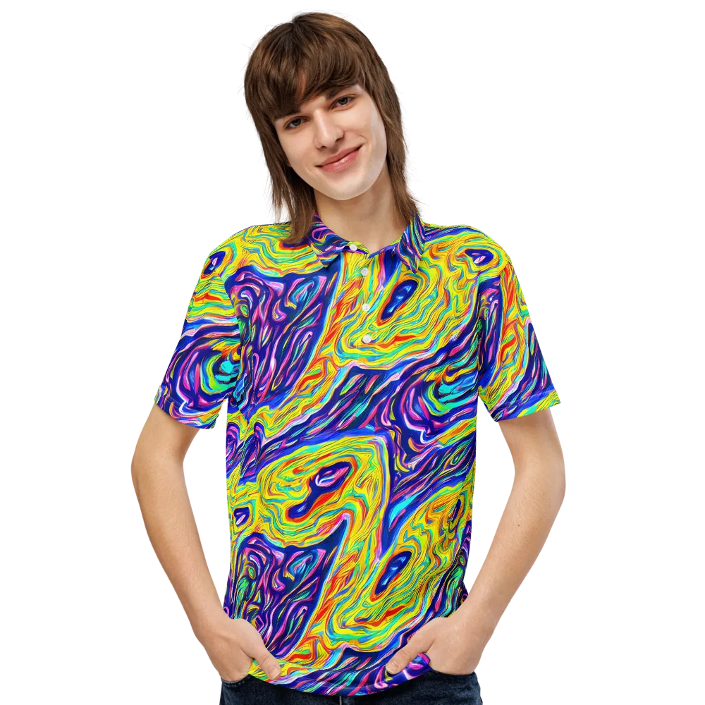 Kaleidoscope Current on Men's Slim Fit Polo Shirt — Front