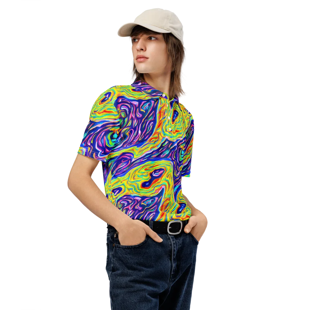 Kaleidoscope Current on Men's Slim Fit Polo Shirt — Right Front
