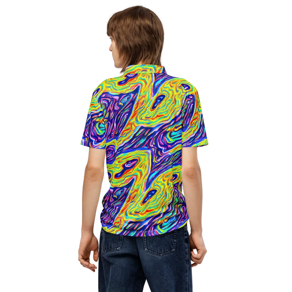 Kaleidoscope Current on Men's Slim Fit Polo Shirt — Back
