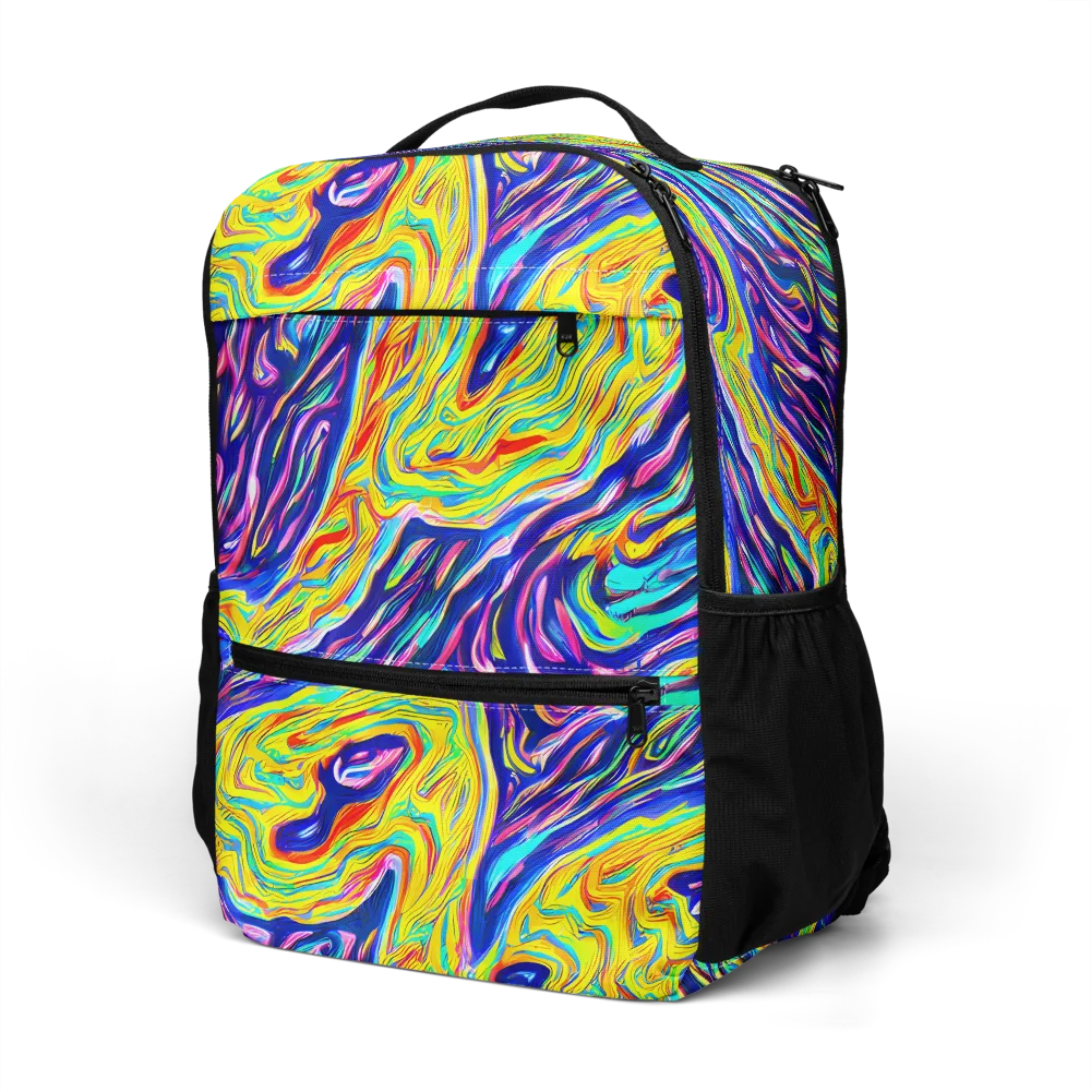 Kaleidoscope Current on Utility Backpack — Left Front