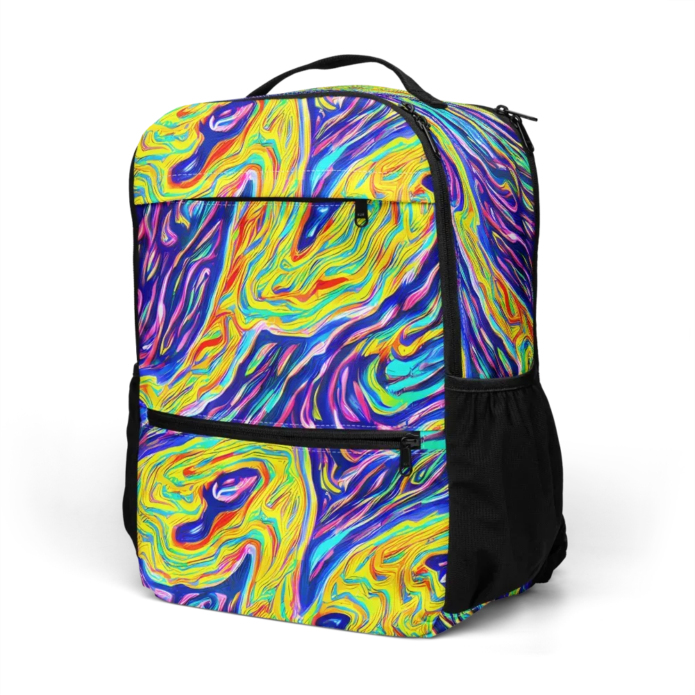 Kaleidoscope Current on Utility Backpack — Left Front