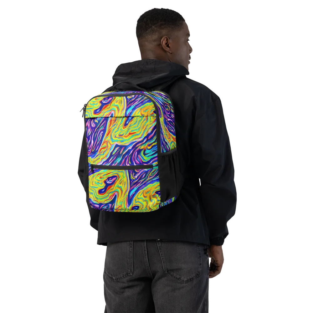 Kaleidoscope Current on Utility Backpack — Back