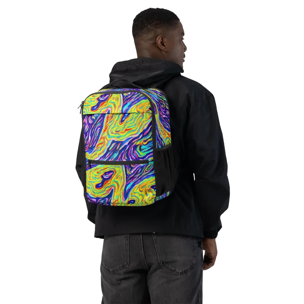 Kaleidoscope Current on Utility Backpack — Back