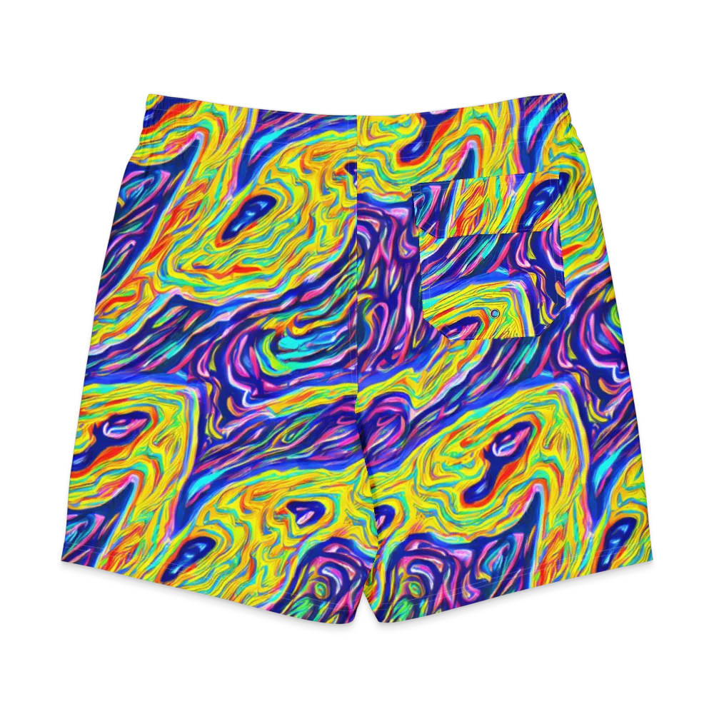 Kaleidoscope Current on Men's Board Shorts — Back
