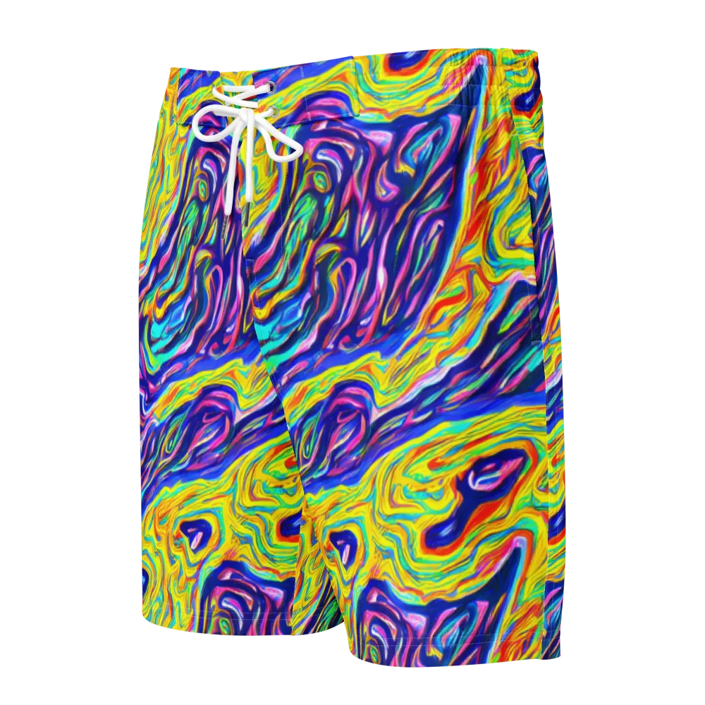 Kaleidoscope Current on Men's Board Shorts — Front