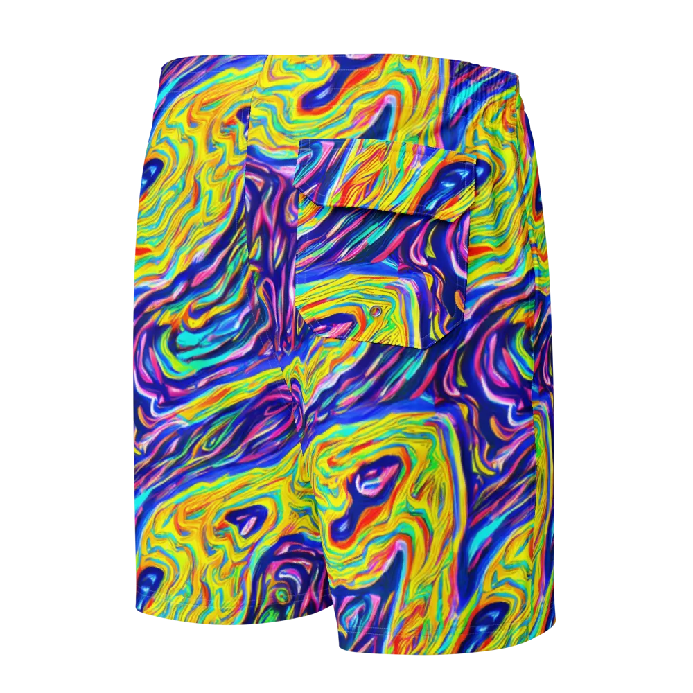 Kaleidoscope Current on Men's Board Shorts — Back