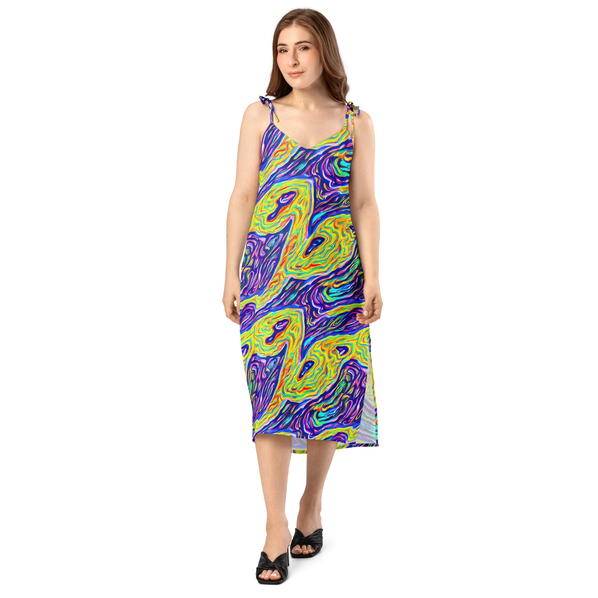 Kaleidoscope Current on Slip Dress — Front