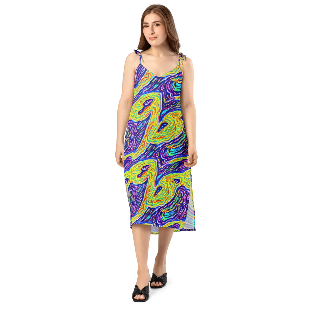 Kaleidoscope Current on Slip Dress — Front