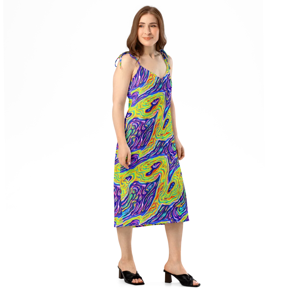 Kaleidoscope Current on Slip Dress — Right Front