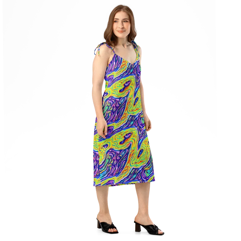 Kaleidoscope Current on Slip Dress — Right Front