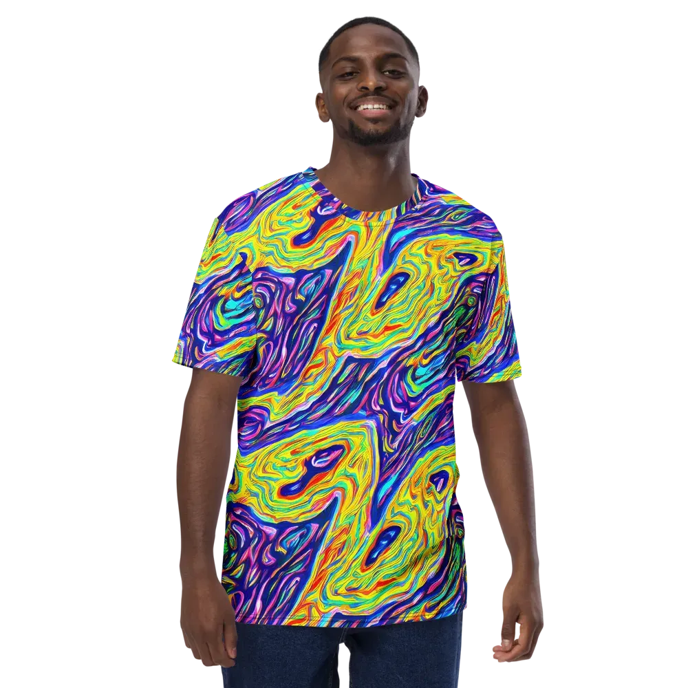 Kaleidoscope Current on Men's Crew Neck T-Shirt — Front
