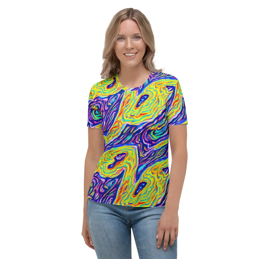 Kaleidoscope Current on Women's Crew Neck T-Shirt — Front