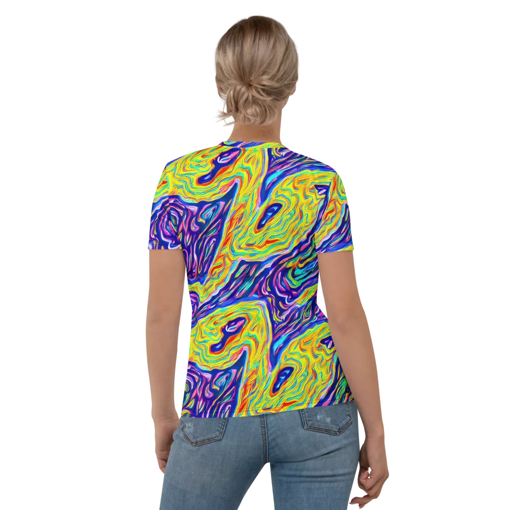 Kaleidoscope Current on Women's Crew Neck T-Shirt — Back