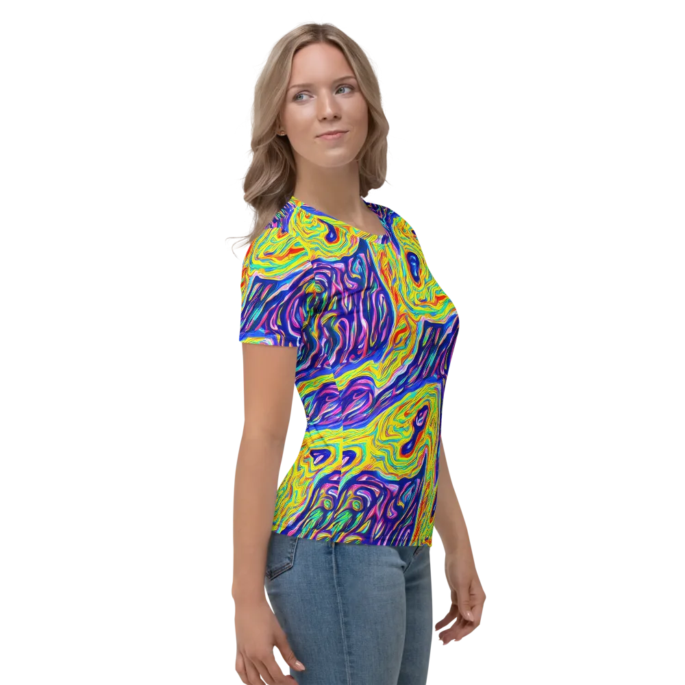 Kaleidoscope Current on Women's Crew Neck T-Shirt — Right