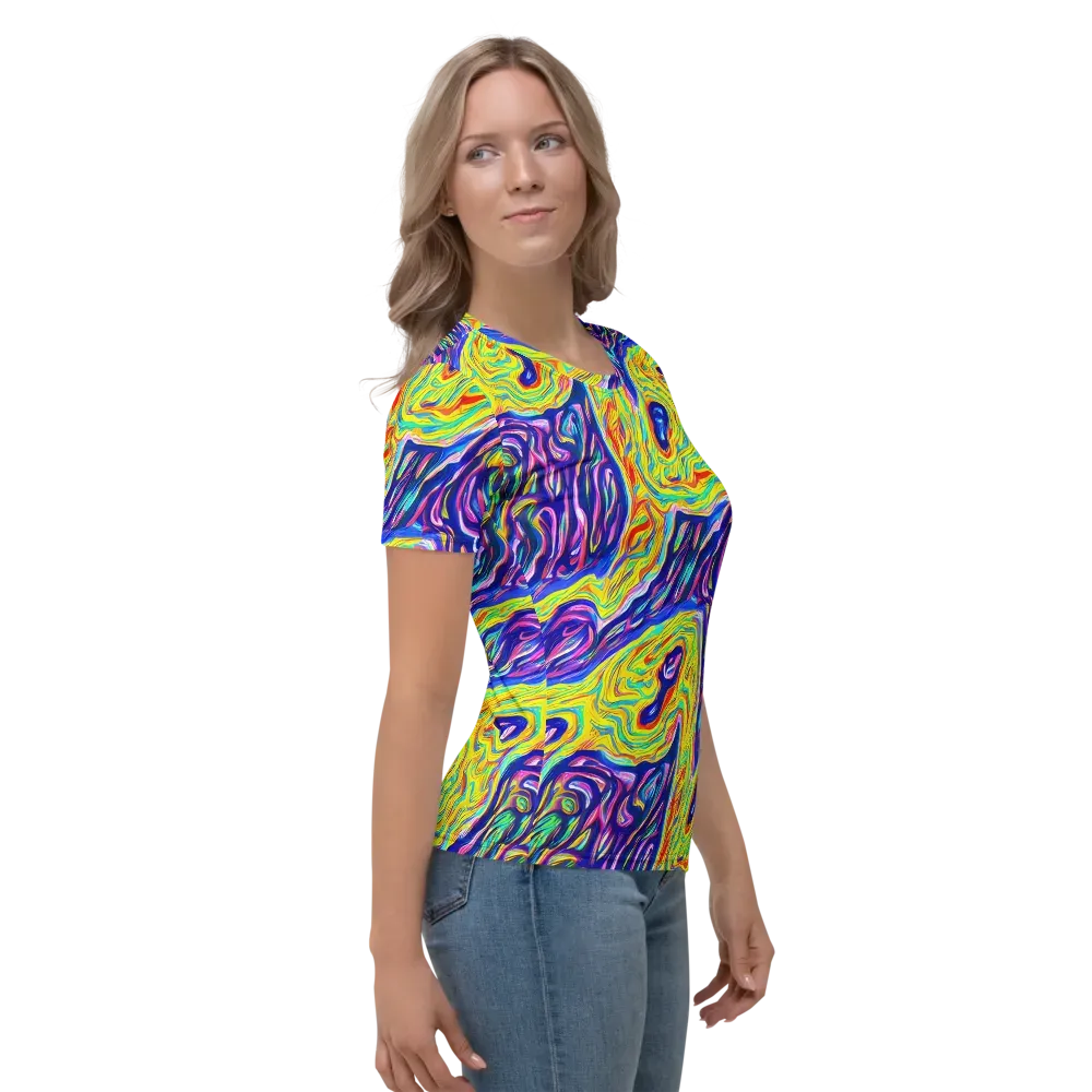 Kaleidoscope Current on Women's Crew Neck T-Shirt — Right