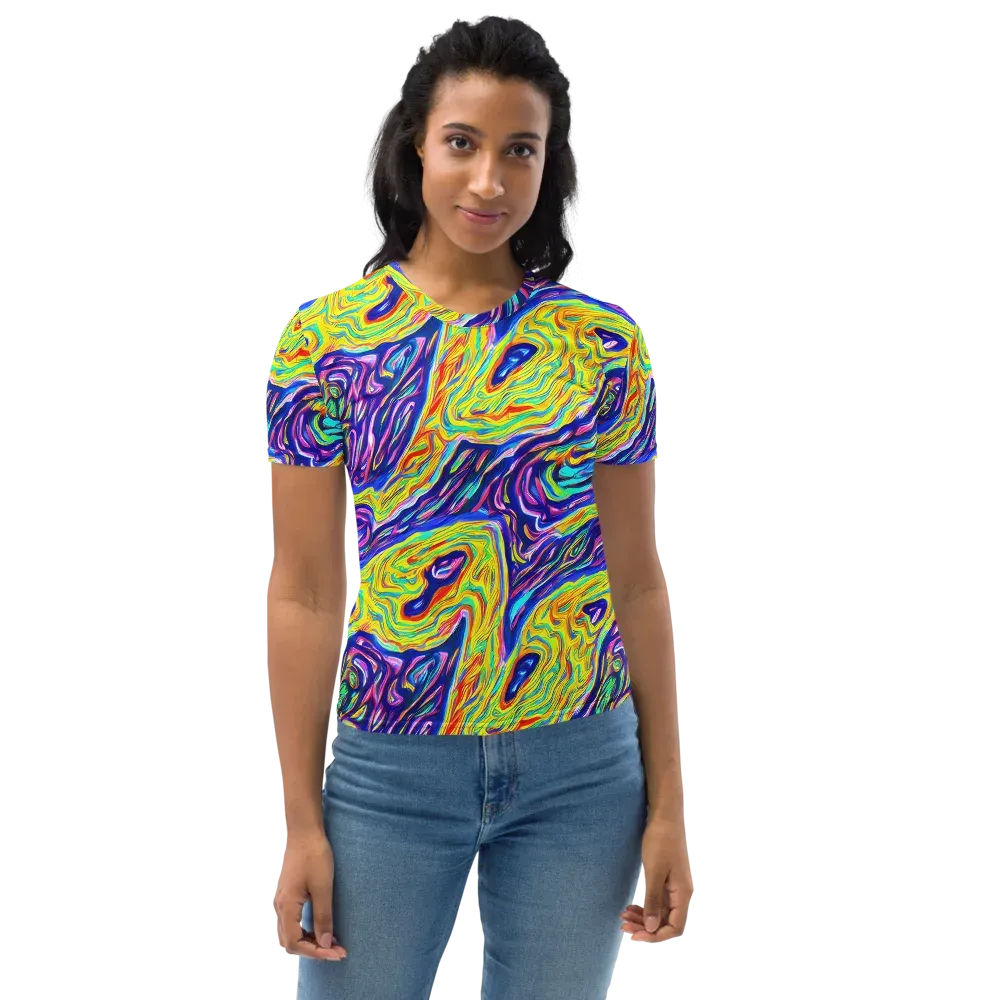 Kaleidoscope Current on Women's Crew Neck T-Shirt — Front